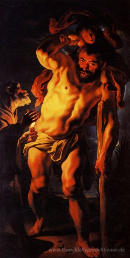 Heiliger Christophorus das Jesuskind trägt