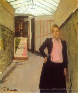 Verkäufer der Tickets an der Moulin de la Galette Tanzhalle
