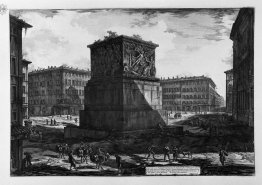 Blick auf den Sockel der Apotheose des Antoninus Pius und seine
