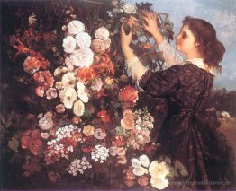Die Trellis (Junge Frau, die Blumen)