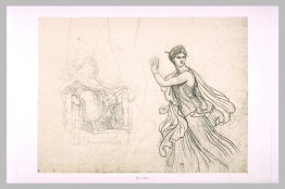 Studieren Sie die Figur von Hermine und Skizzen von der Figur de