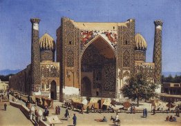 Shir Dor Medresse in Registan Platz in Samarkand