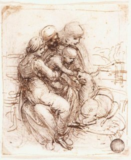 Studium der heiligen Anna, Maria, das Christkind und dem jungen