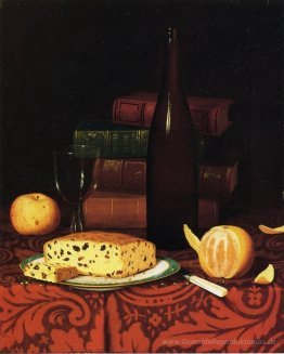 Stillleben mit Raisin Kuchen, Obst und Wein