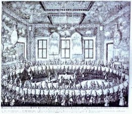 Das Hochzeits-Fest von Peter I. und Katharina im Winterpalast vo