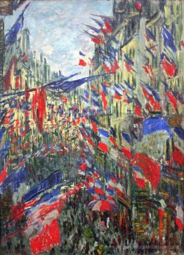 Die Rue Montargueil mit Flaggen
