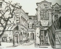 Kaunas, alte Häuser