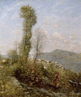 A Hillside Village in der Provence, Frankreich