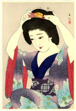 Maiko Vorbereitung Coiffure