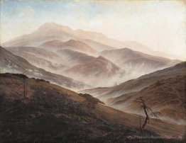 Riesengebirge Landschaft mit Rising Fog