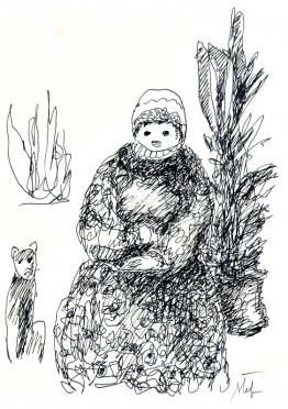 Großmutter und Katze