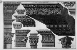 Kapitelle, Friese, Gesimse (Farnese Gärten, Santa Maria in Trast