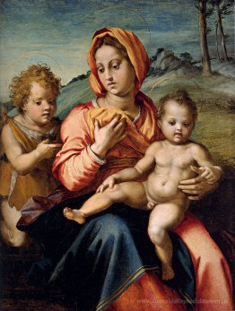 Madonna mit Kind und dem Johannesknaben in einer Landschaft