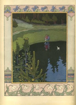 Illustration für den russischen Fairy Story "Weiße Ente"