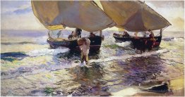 Die Ankunft der Boote