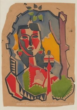 Frau und Vogel