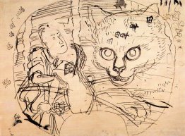 Der Schauspieler Ichumura Sitzung eine Katze Geister