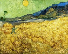 Weizen-Feld mit Reaper und Sun