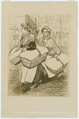 Laundresses tragen linnen