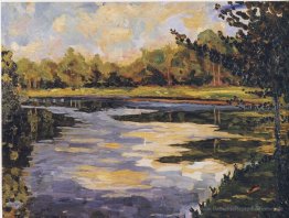 See in der Nähe Breccles im Herbst