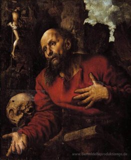 St. Jerome beten vor einer Felsengrotte