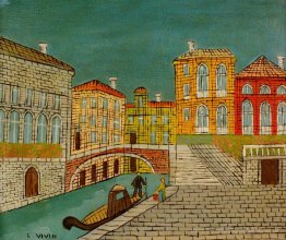Venedig: Kanal-Szene mit einer Brücke