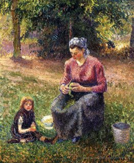 Ländliche Frau und Kind, Eragny