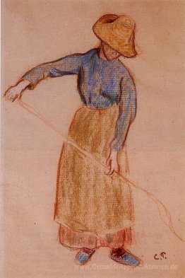 Bauer mit Heugabel