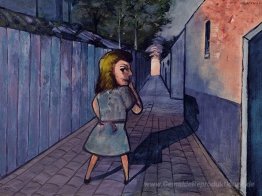 Schulmädchen in einer Lane