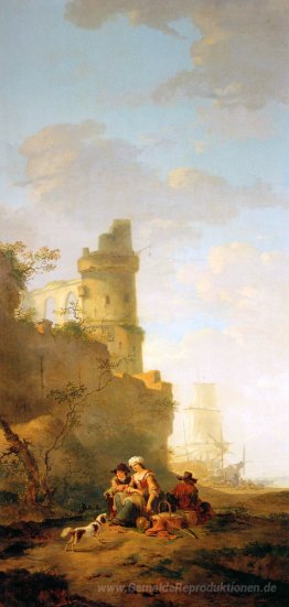 Italienische Landschaft mit Ruine