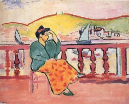Lady auf einer Terrasse