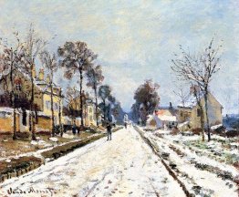 Schnee-Effekt, die Straße zu Louveciennes