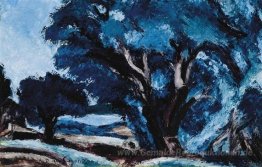 Paysage bleu
