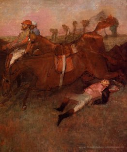 Szene aus dem Hindernislauf - der Gefallenen Jockey
