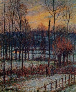 Die Wirkung von Schnee, Sonnenuntergang, Eragny