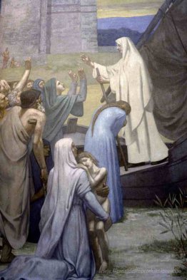 St. Genevieve Bringing Lieferungen in der Stadt von Paris nach d