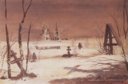 Ländlichen Friedhof im Mondlicht