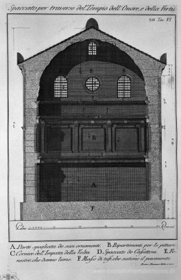 Querschnitt quer zum Tempel der Ehre und Tugend