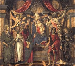 Jungfrau mit Kind und Heiligen vom Altarpiece von San Barnabas
