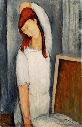 Porträt von Jeanne Hébuterne mit ihrem linken Arm hinter dem Kop