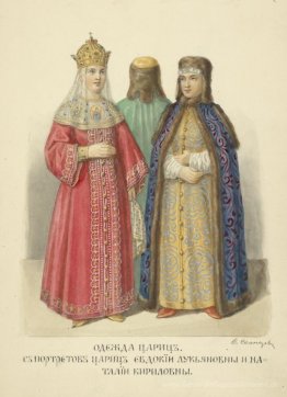 Kleidung der Königinnen. Mit Porträts von Königinnen Evdokia Luk