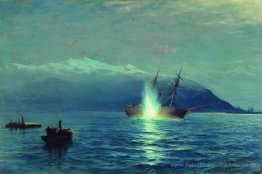 Sinken die türkische Dampfschiff 'Intibach' von Boote Schiffsgro