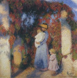Mutter und Kind in Pergola am Marquayrol