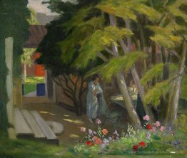 Garten mit einer Frau