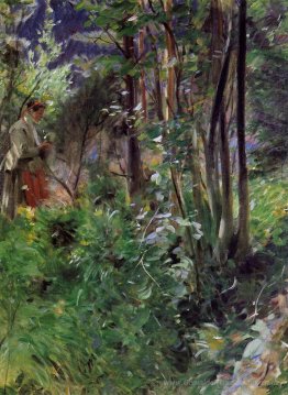 Eine Frau in einem Wald