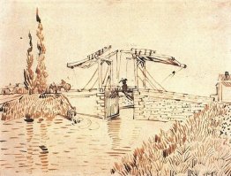 Zugbrücke mit Dame mit Sonnenschirm