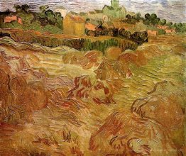 Weizen-Felder mit Auvers im Hintergrund