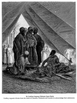 Godfrey verhängt Tributes Upon Emirs_GustaveDore_sqs__crusades_g