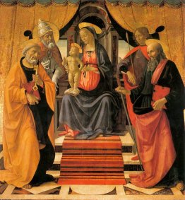 Madonna und Kind inthronisiert mit Heiligen