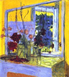 Blumen auf einem Kamin in Clayes